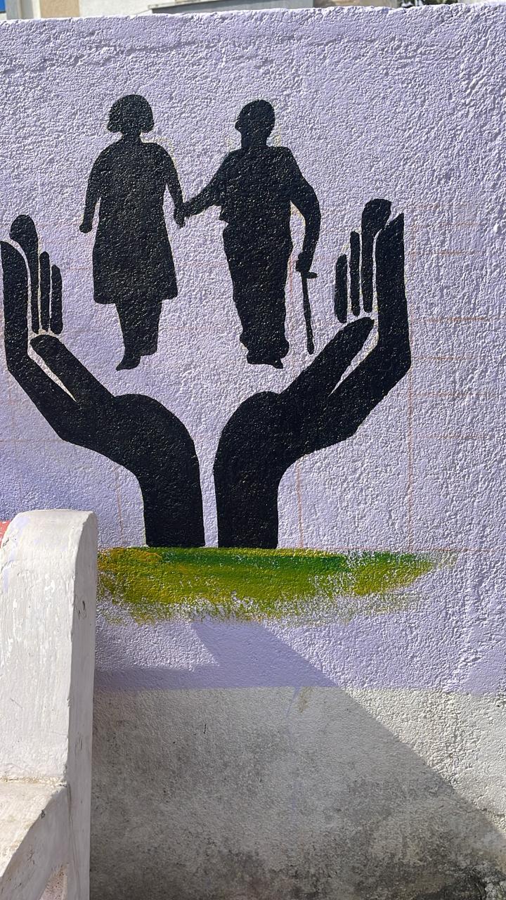 Wall Painting at Old age Home , Salumber