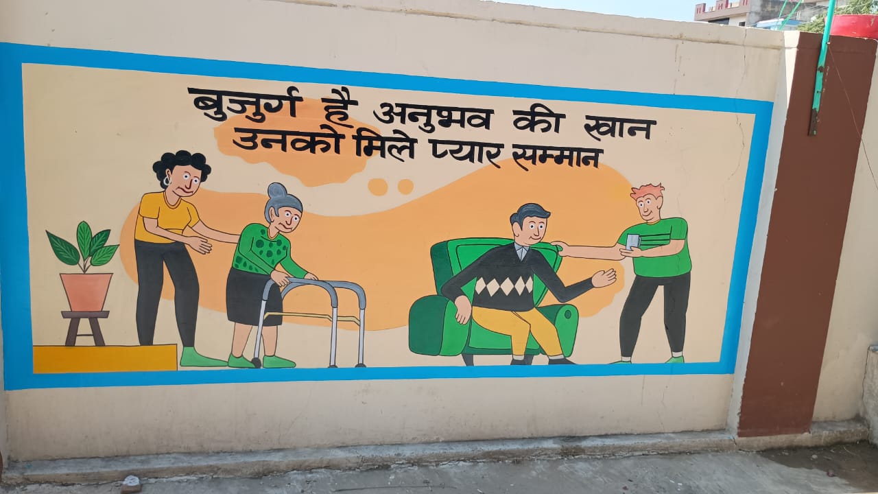 Wall painting at C.M.R Home( Senior Citizen Care centre